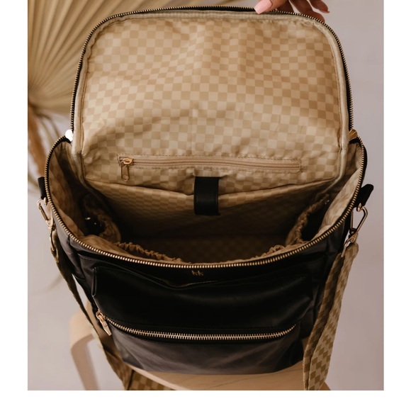 ForeverFrench Vegan Leather Diaper Bag Backpack - Picture 3 of 8